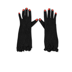 LACE GLOVES WITH EMBROIDERED NAILS