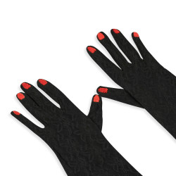 LACE GLOVES WITH EMBROIDERED NAILS