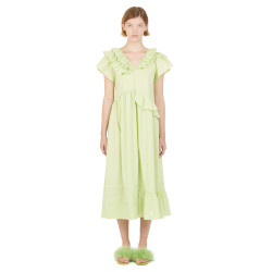 POPLIN DRESS WITH RUCHES