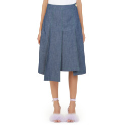 PLEATED CHAMBRAY SKIRT