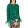 MOHAIR CARDIGAN WITH FEATHERS
