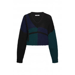 Color block wool sweater