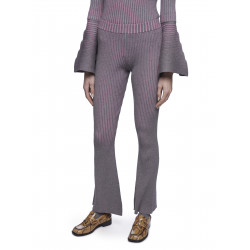 PLATED-RIBBED TROUSERS