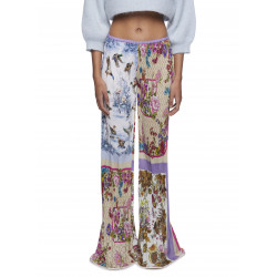 PLEATED PRINTED CADY TROUSERS