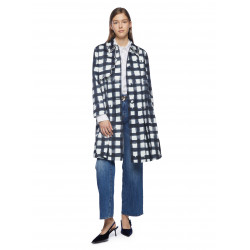 CHECKED TRENCH COAT WITH PROFILE