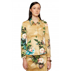 JACKET WITH VASES AND FLOWERS PRINT
