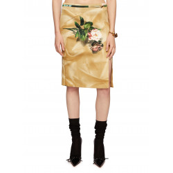 PENCIL SKIRT WITH VASES AND FLOWERS PRINT