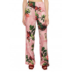 TROUSERS WITH VASES AND FLOWERS PRINT