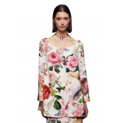 PRINTED MINI DRESS WITH BOW