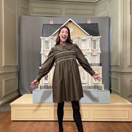 Lovely @iamlaurajackson wearing #Vivetta baby-doll dress for The Great Big Tiny Design Challeng @channel4 🏡